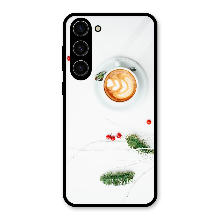 Coffee and Leafs Glass Back Case for Galaxy S23 Plus