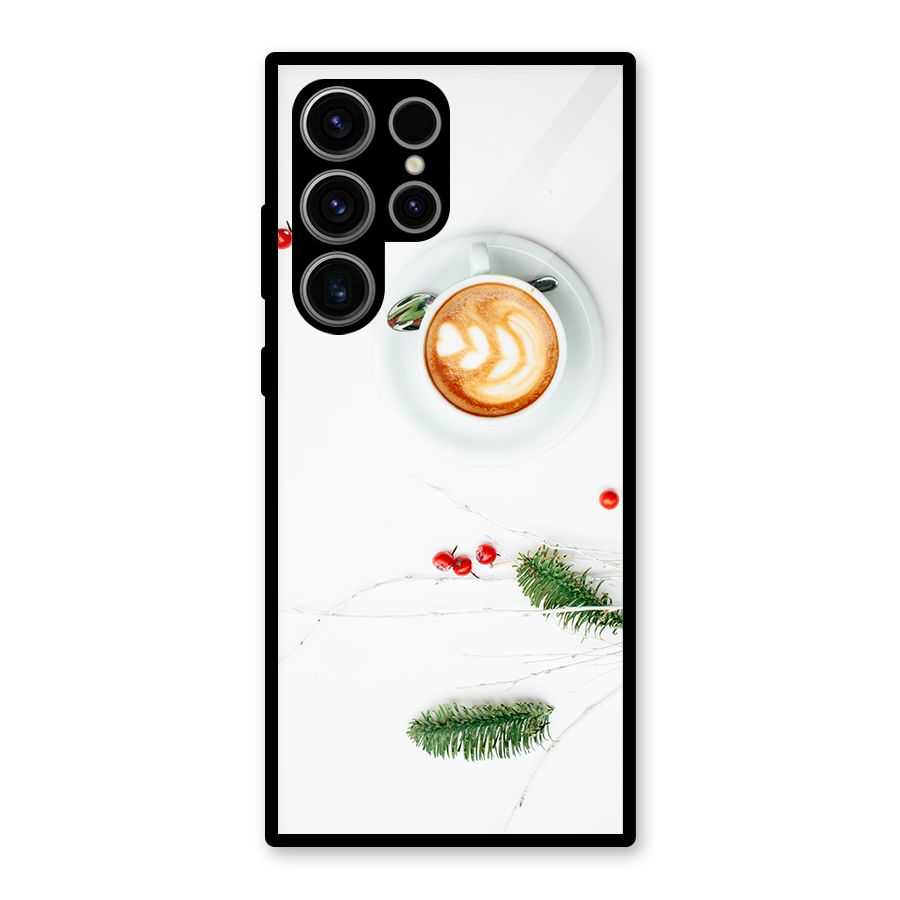Coffee and Leafs Glass Back Case for Galaxy S23 Ultra