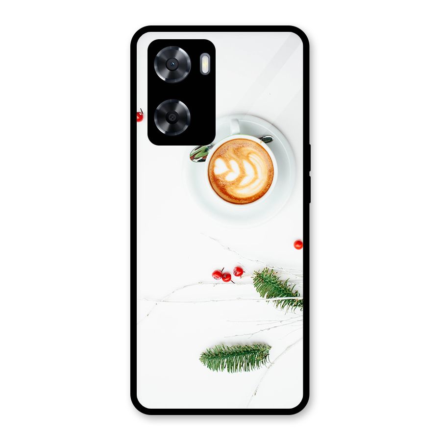 Coffee and Leafs Glass Back Case for Oppo A57 2022