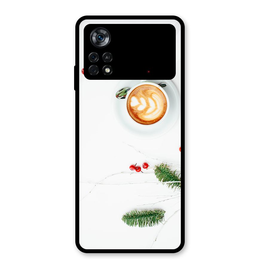 Coffee and Leafs Glass Back Case for Poco X4 Pro 5G