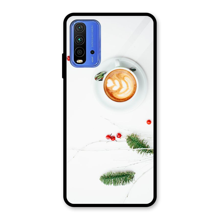Coffee and Leafs Glass Back Case for Redmi 9 Power