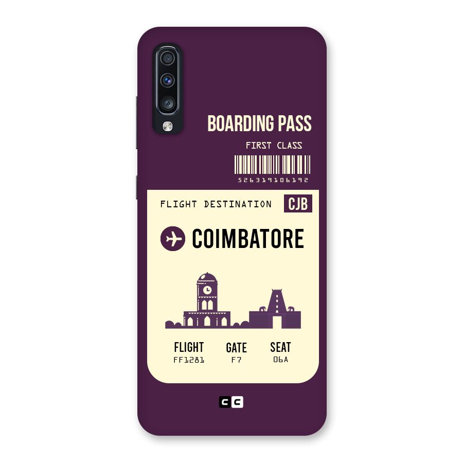Coimbatore Boarding Pass Back Case for Galaxy A70s