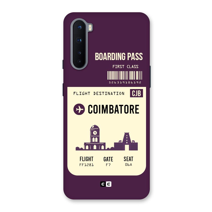 Coimbatore Boarding Pass Back Case for OnePlus Nord
