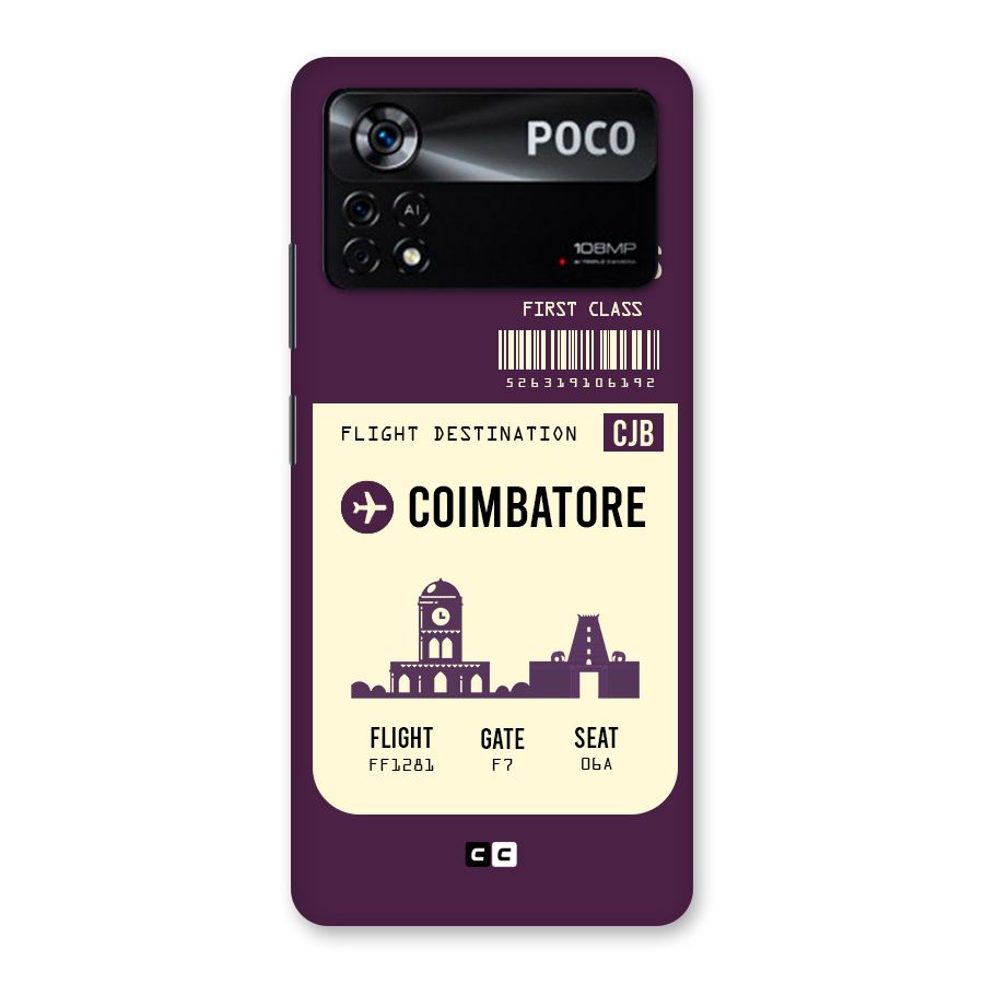 Coimbatore Boarding Pass Back Case for Poco X4 Pro 5G