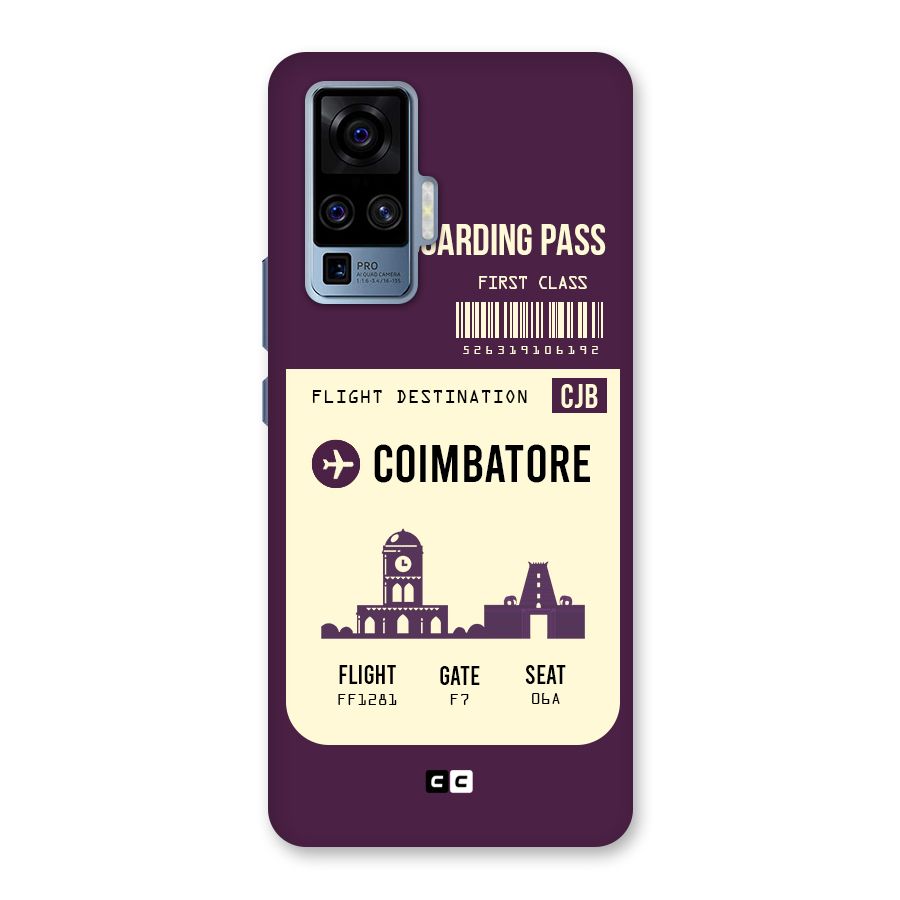 Coimbatore Boarding Pass Back Case for Vivo X50 Pro
