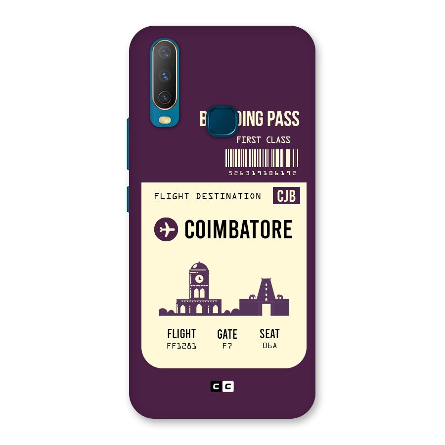 Coimbatore Boarding Pass Back Case for Vivo Y12