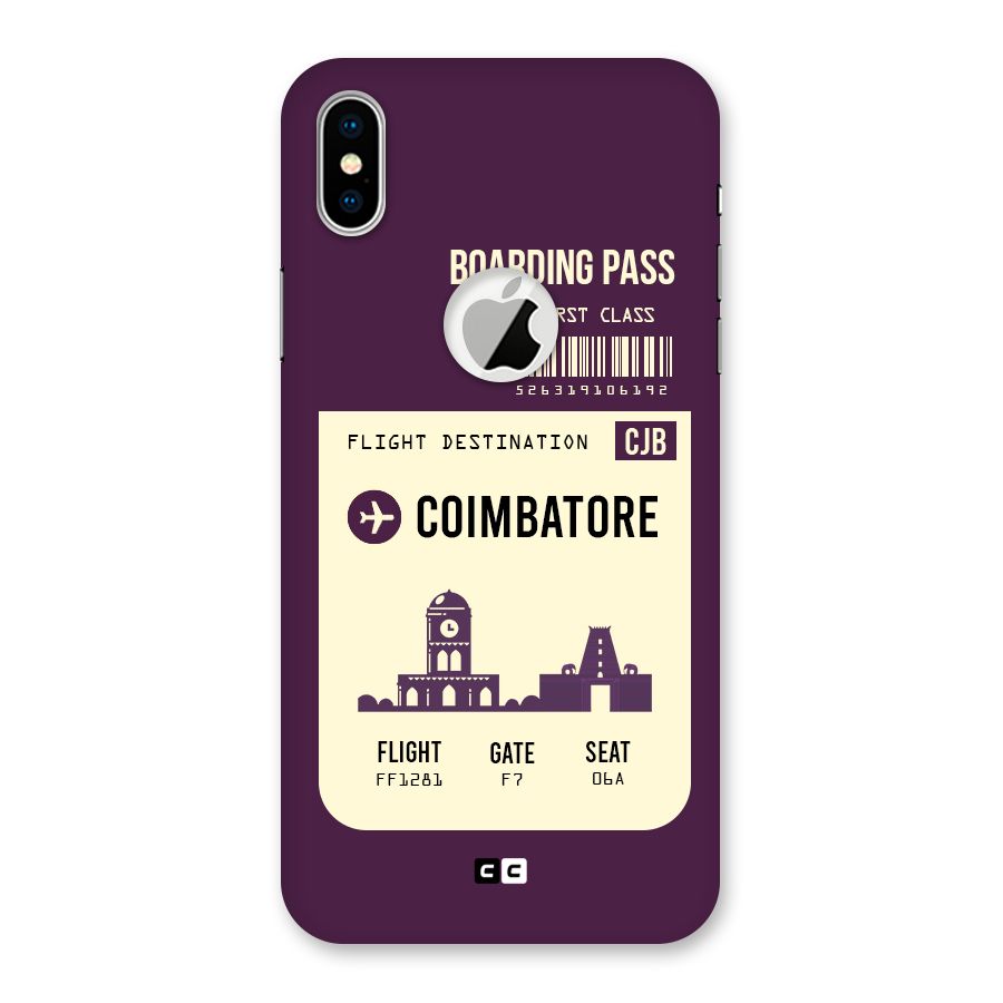 Coimbatore Boarding Pass Back Case for iPhone X Logo Cut