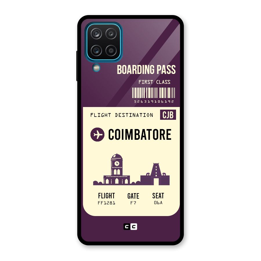 Coimbatore Boarding Pass Glass Back Case for Galaxy A12