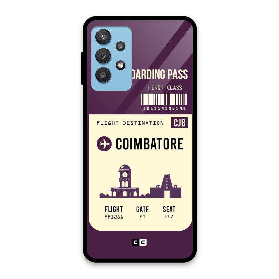 Coimbatore Boarding Pass Glass Back Case for Galaxy M32 5G