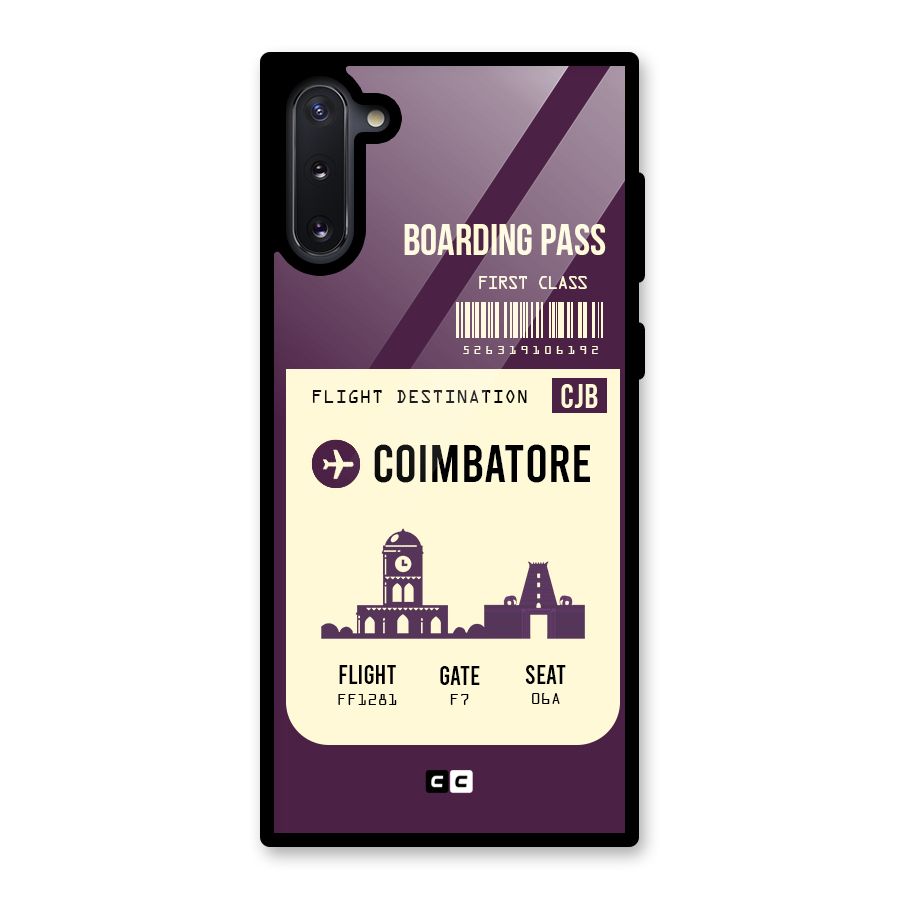 Coimbatore Boarding Pass Glass Back Case for Galaxy Note 10