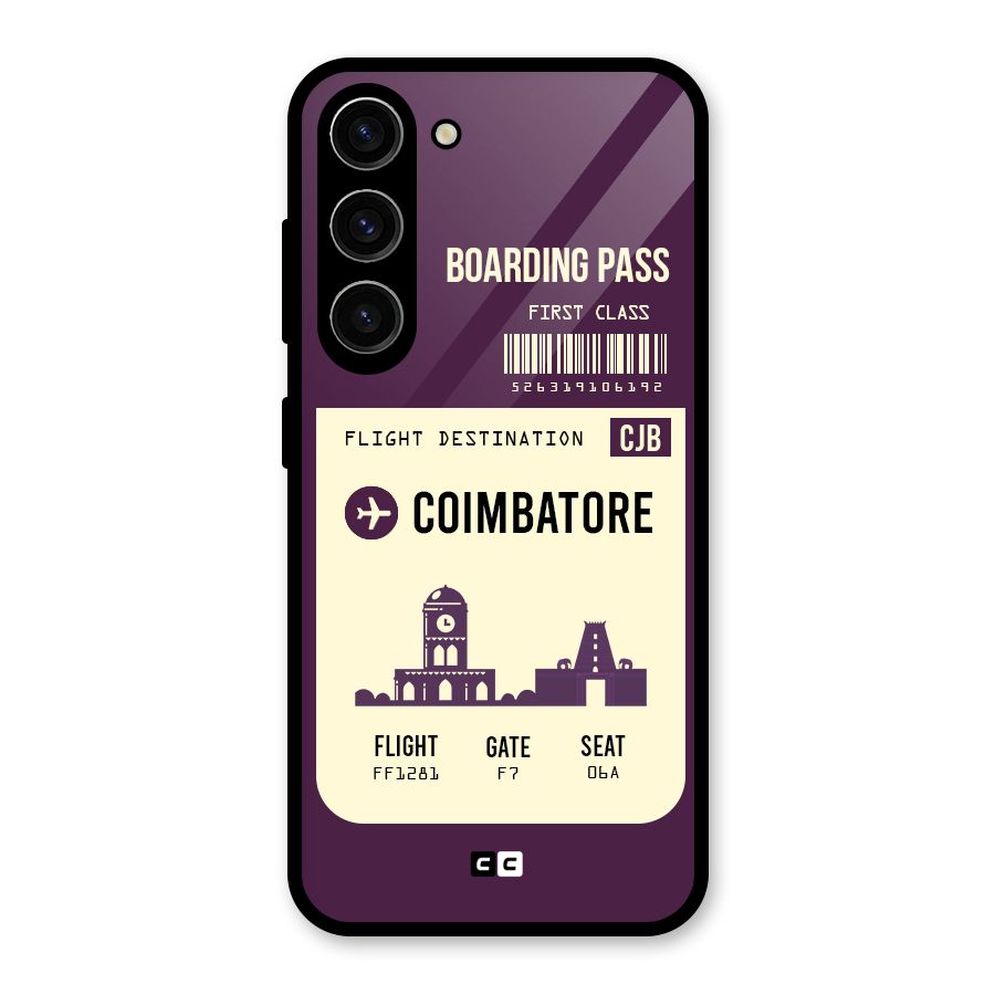 Coimbatore Boarding Pass Glass Back Case for Galaxy S23