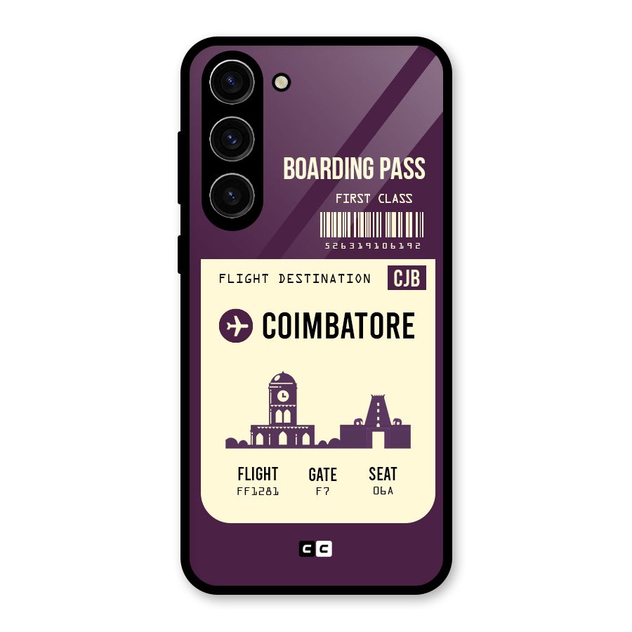 Coimbatore Boarding Pass Glass Back Case for Galaxy S23 Plus