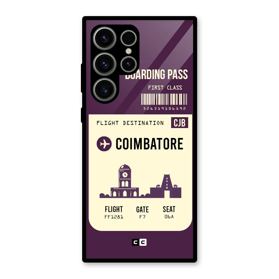 Coimbatore Boarding Pass Glass Back Case for Galaxy S23 Ultra