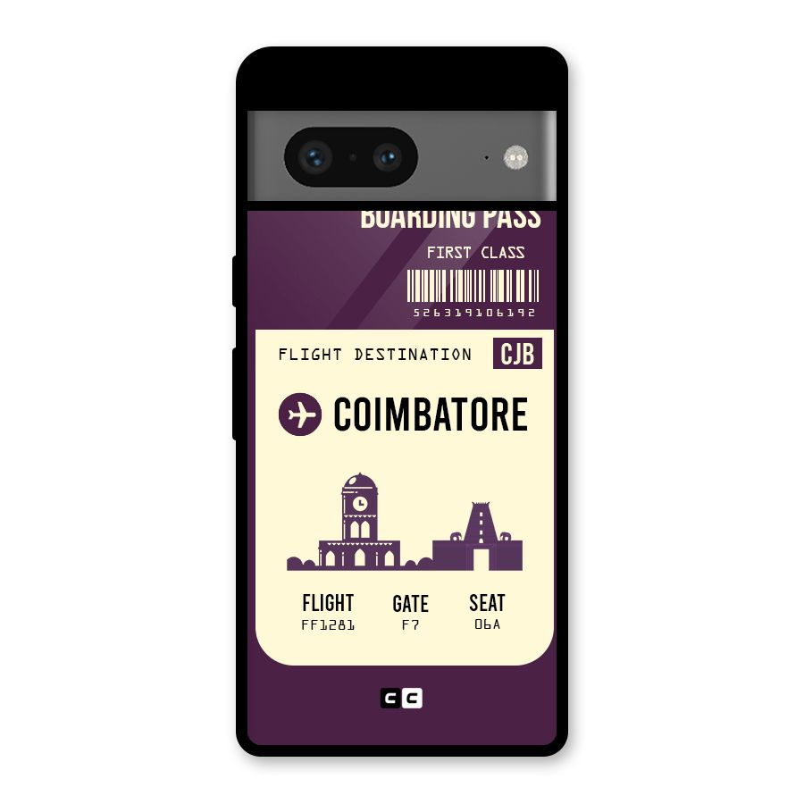 Coimbatore Boarding Pass Glass Back Case for Google Pixel 7