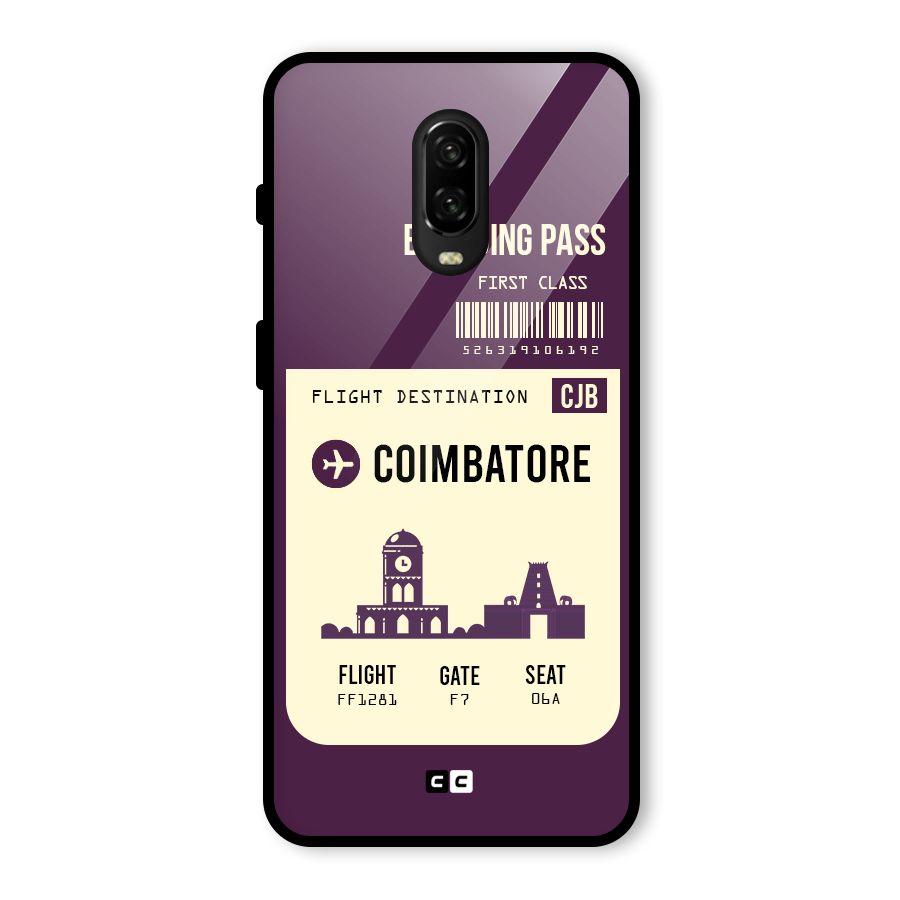 Coimbatore Boarding Pass Glass Back Case for OnePlus 6T