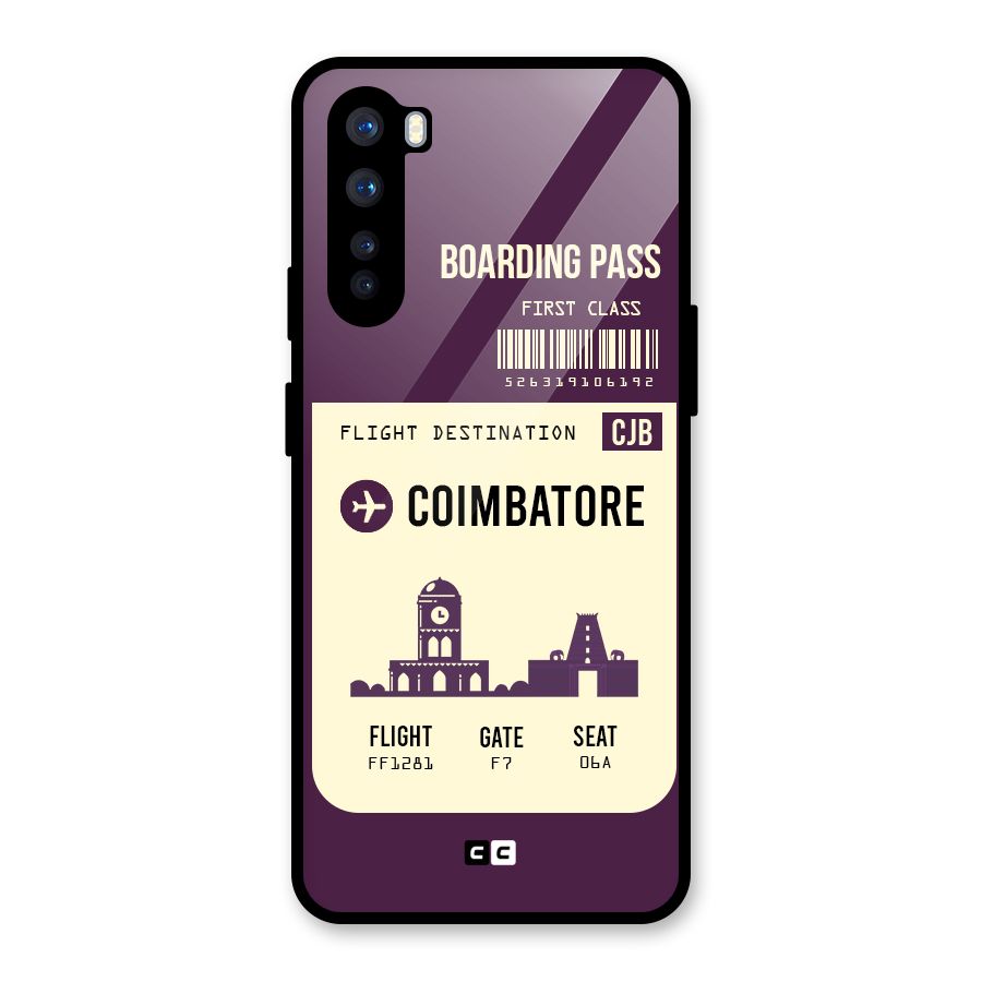 Coimbatore Boarding Pass Glass Back Case for OnePlus Nord