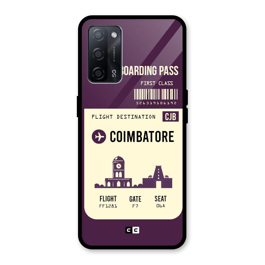 Coimbatore Boarding Pass Glass Back Case for Oppo A53s 5G