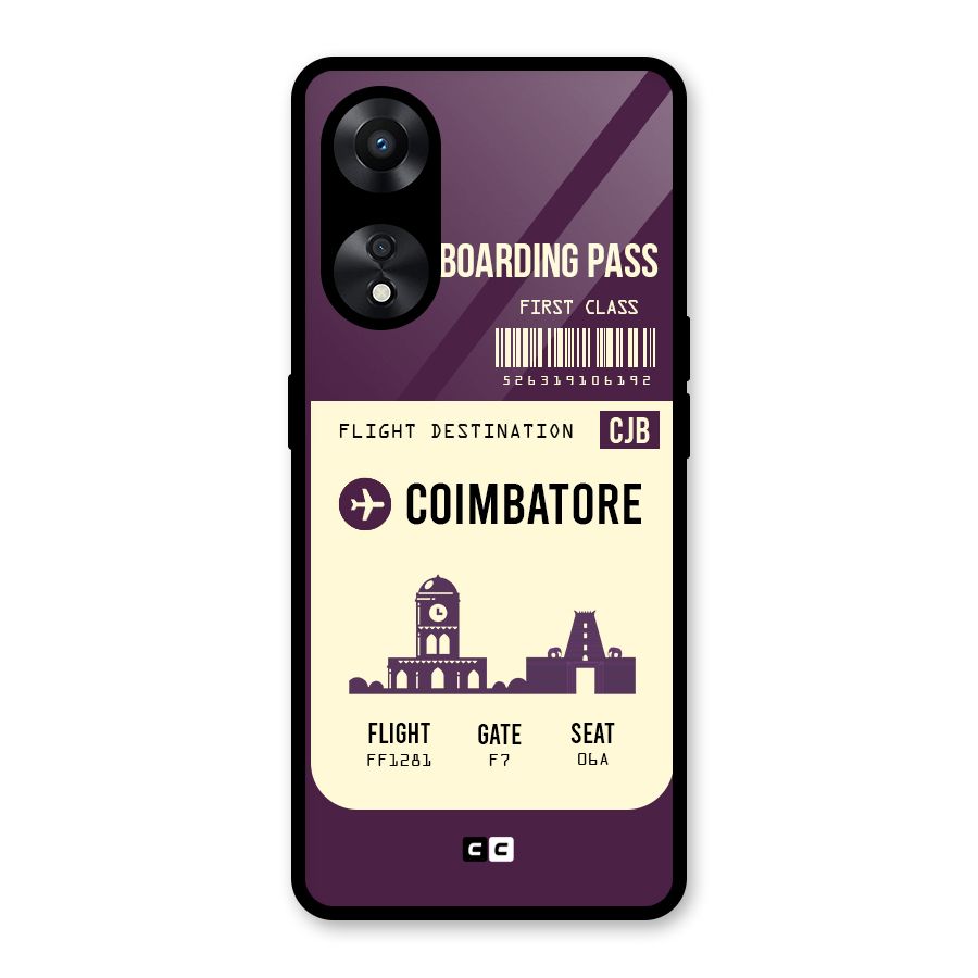 Coimbatore Boarding Pass Glass Back Case for Oppo A78