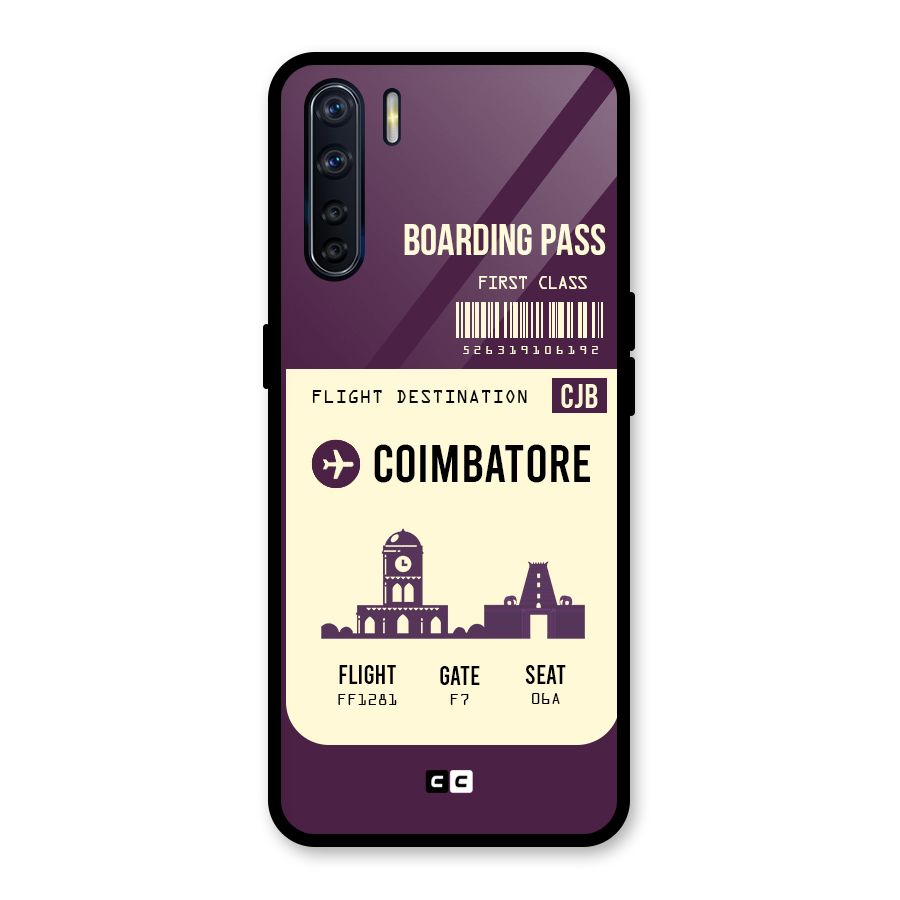 Coimbatore Boarding Pass Glass Back Case for Oppo F15