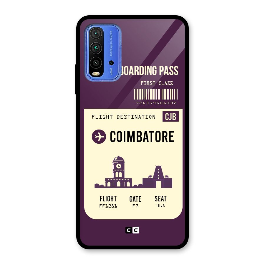 Coimbatore Boarding Pass Glass Back Case for Redmi 9 Power