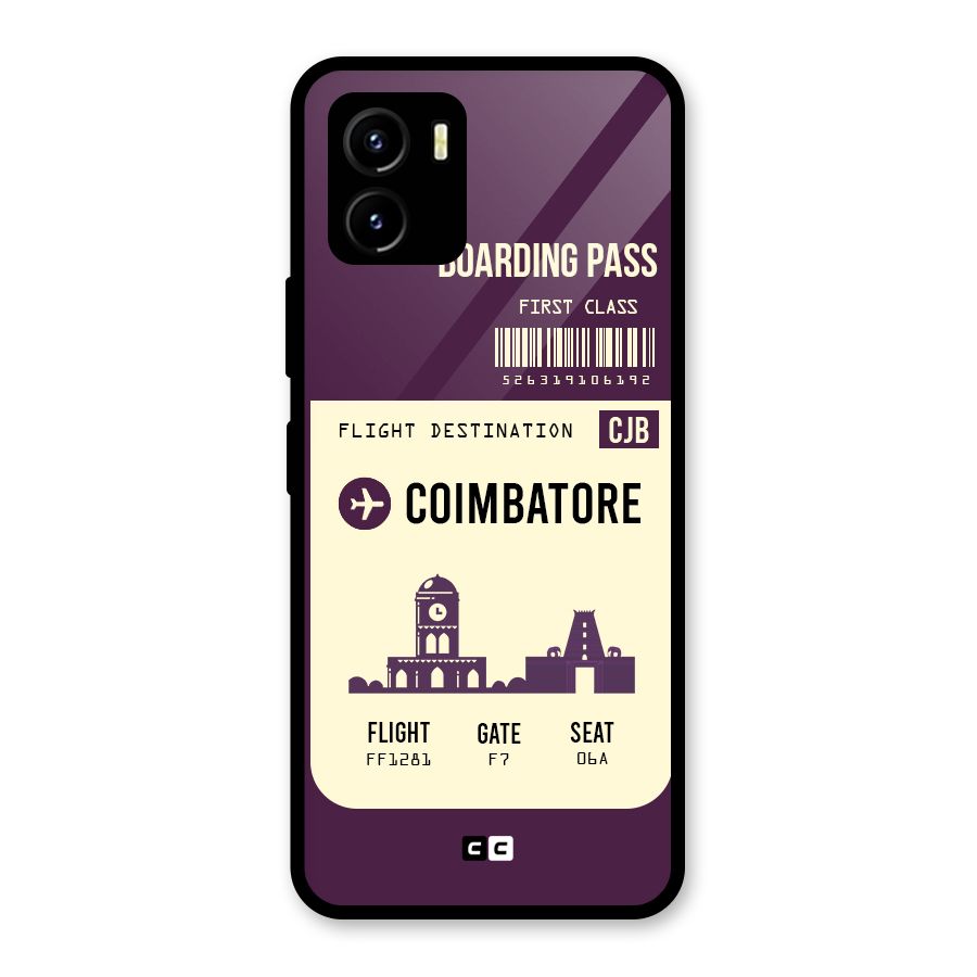 Coimbatore Boarding Pass Glass Back Case for Vivo Y15s