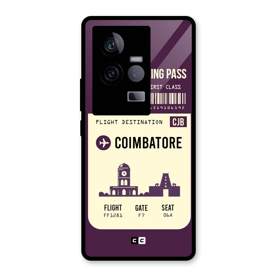 Coimbatore Boarding Pass Glass Back Case for Vivo iQOO 11 5G