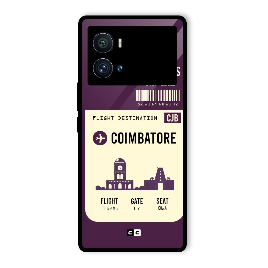 Coimbatore Boarding Pass Glass Back Case for Vivo iQOO 9 Pro