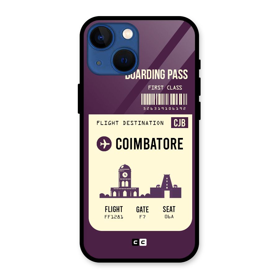 Coimbatore Boarding Pass Glass Back Case for iPhone 13 Mini
