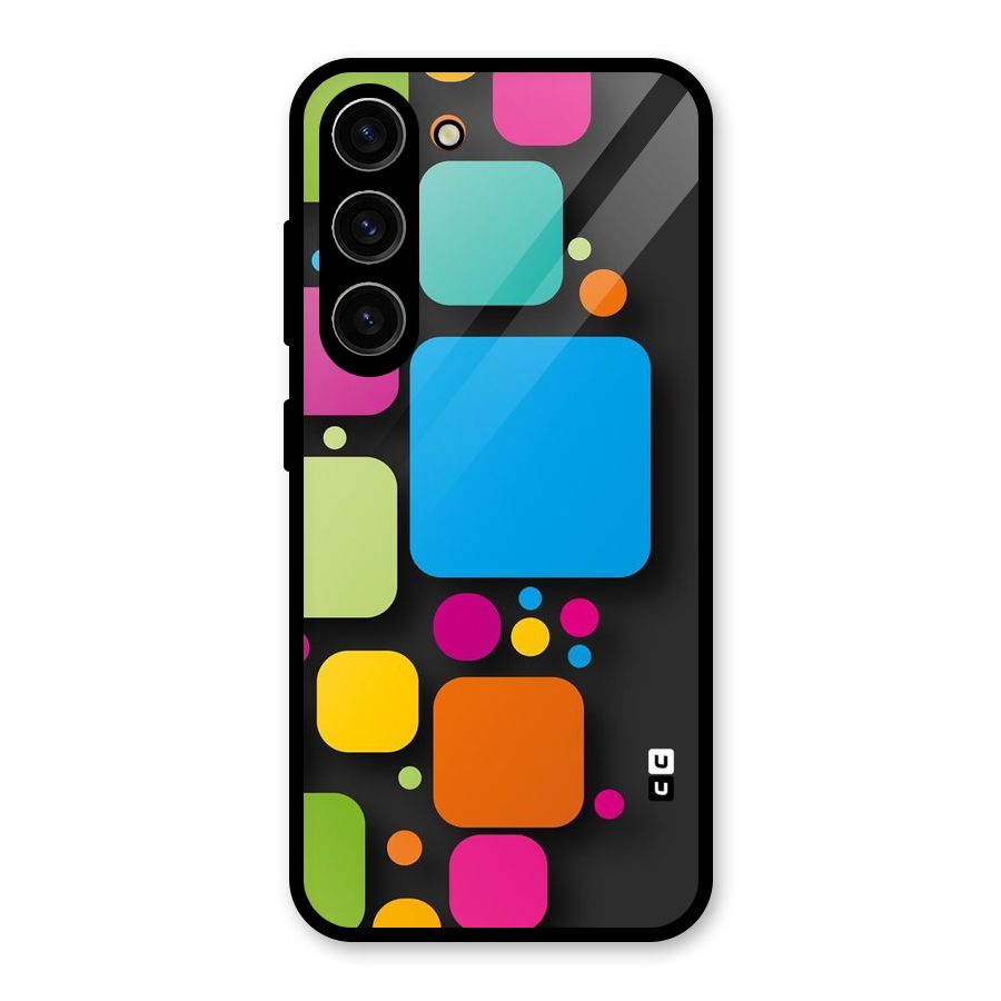 Color Boxes Abstract Glass Back Case for Galaxy S23