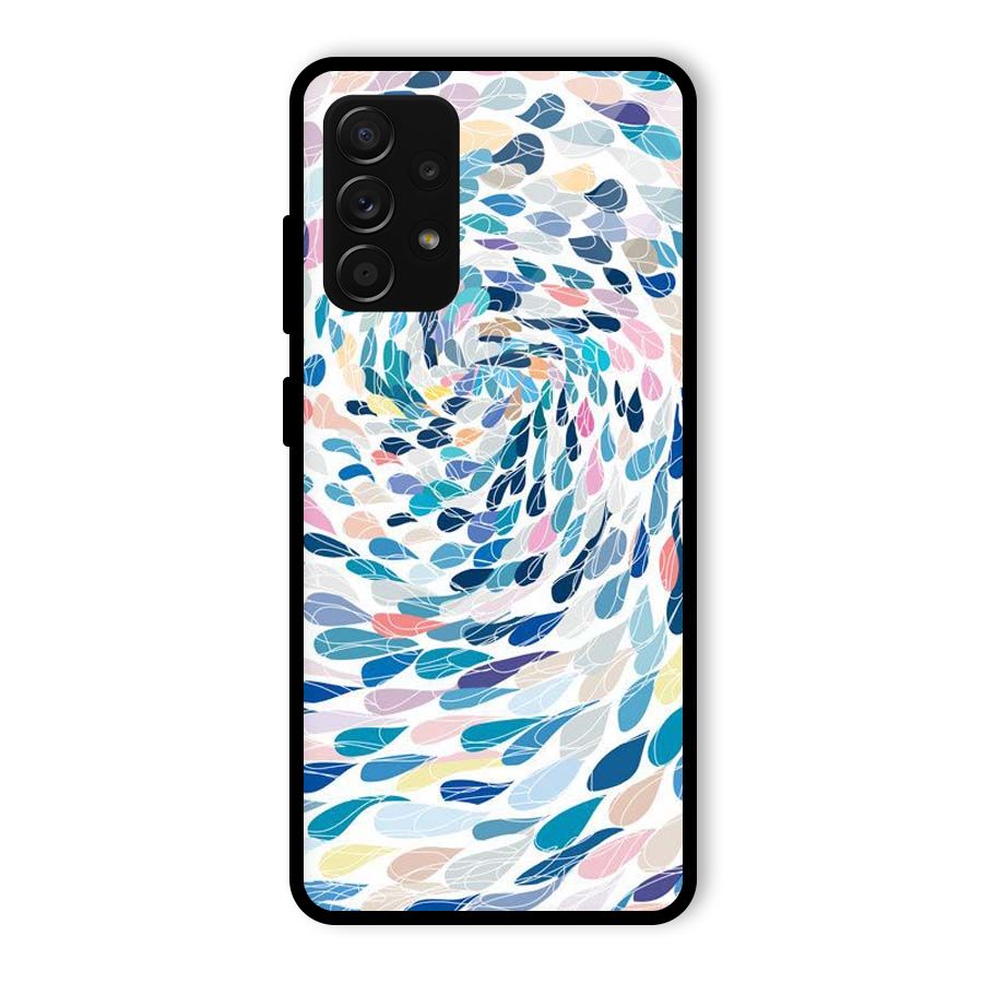 Color Droplets Swirls Glass Back Case for Galaxy A53 5G
