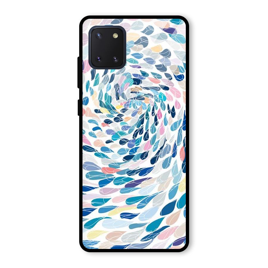 Color Droplets Swirls Glass Back Case for Galaxy Note 10 Lite