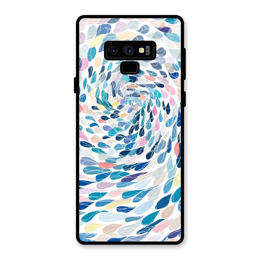 Color Droplets Swirls Glass Back Case for Galaxy Note 9