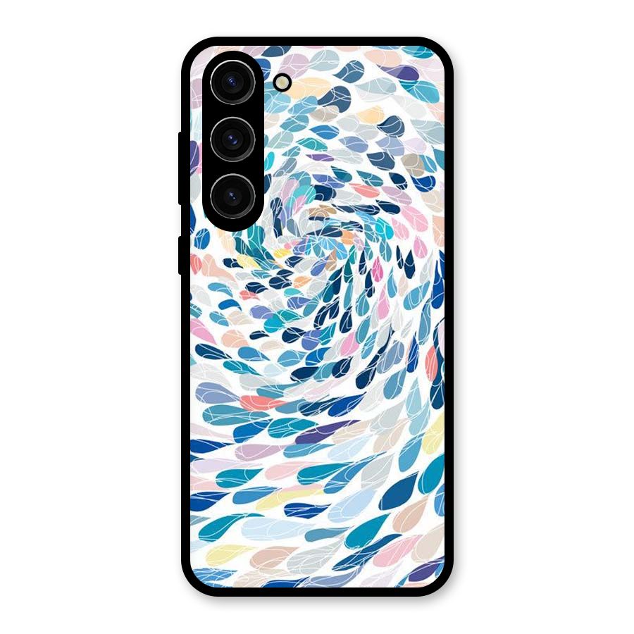 Color Droplets Swirls Glass Back Case for Galaxy S23 Plus