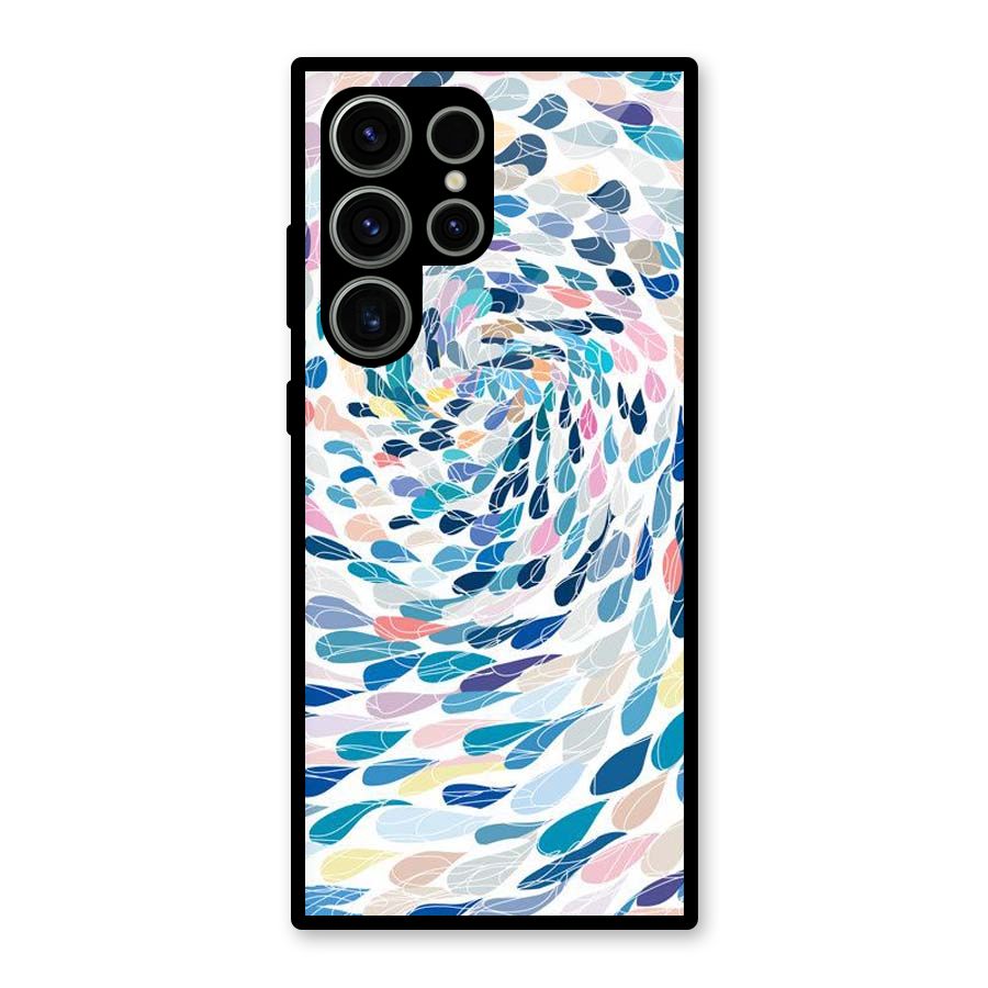 Color Droplets Swirls Glass Back Case for Galaxy S23 Ultra