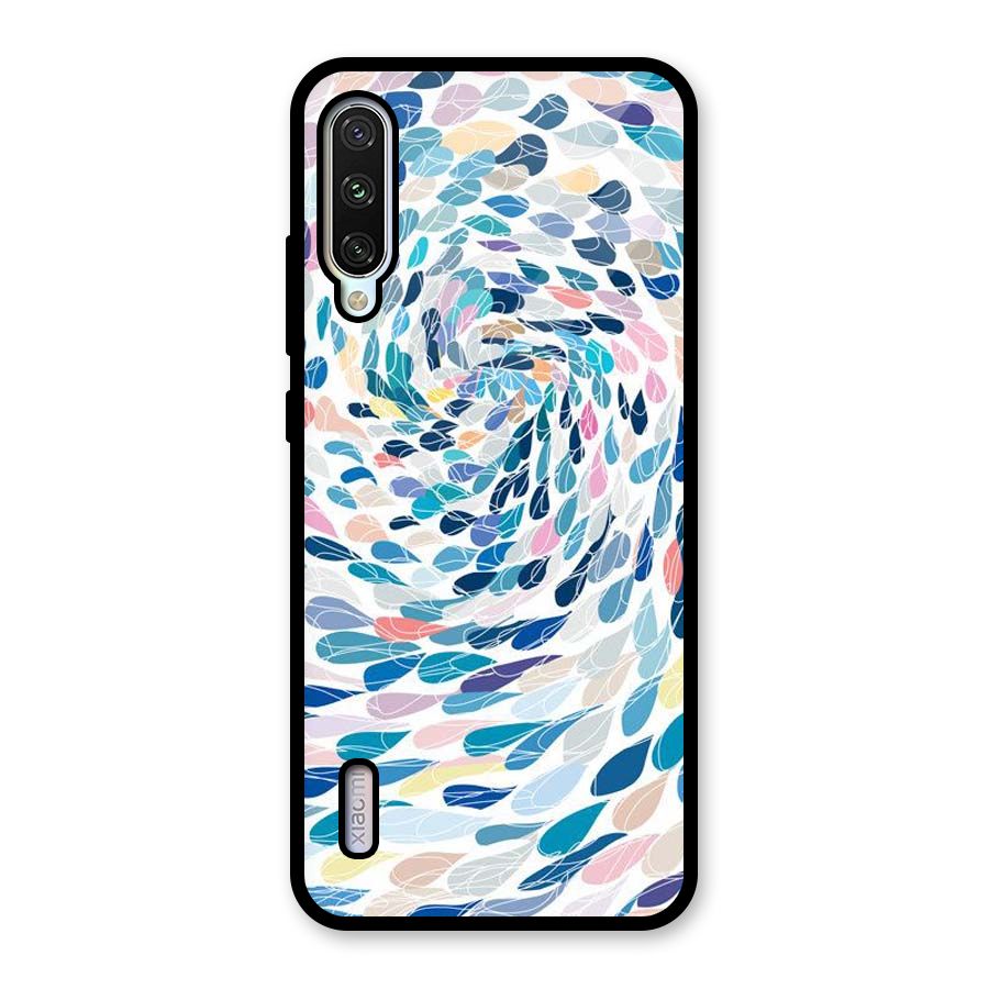 Color Droplets Swirls Glass Back Case for Mi A3