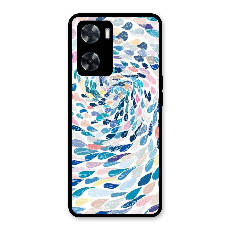 Color Droplets Swirls Glass Back Case for Oppo A57 2022