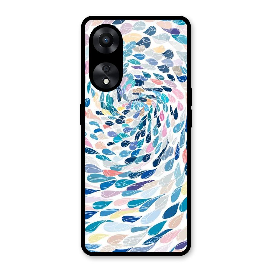 Color Droplets Swirls Glass Back Case for Oppo A78