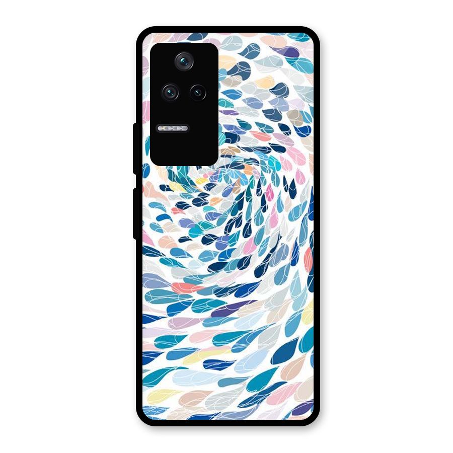 Color Droplets Swirls Glass Back Case for Poco F4 5G