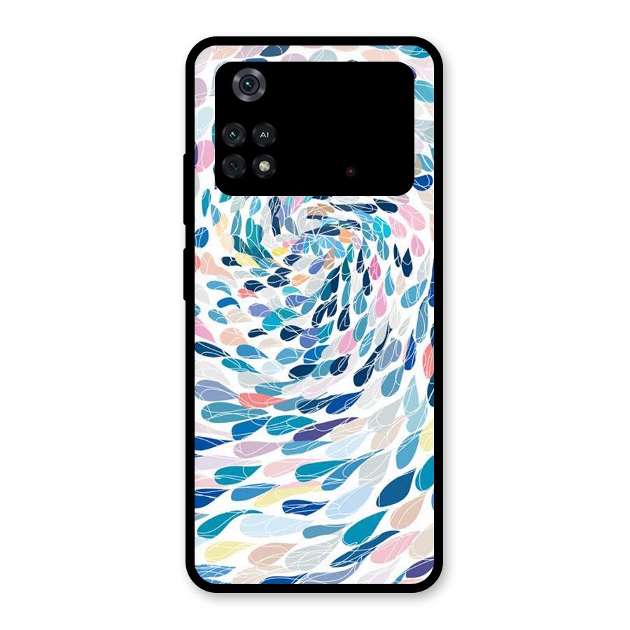 Color Droplets Swirls Glass Back Case for Poco M4 Pro 4G