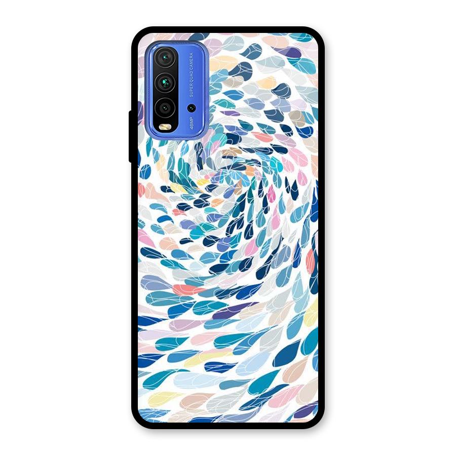 Color Droplets Swirls Glass Back Case for Redmi 9 Power