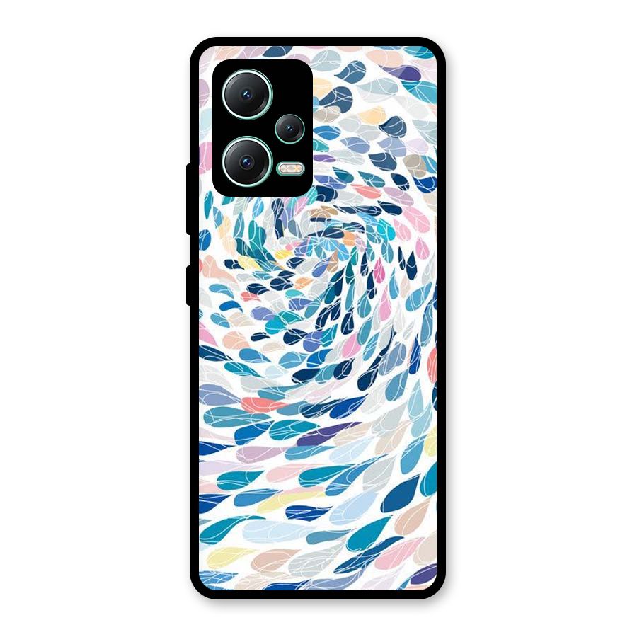 Color Droplets Swirls Glass Back Case for Redmi Note 12 5G