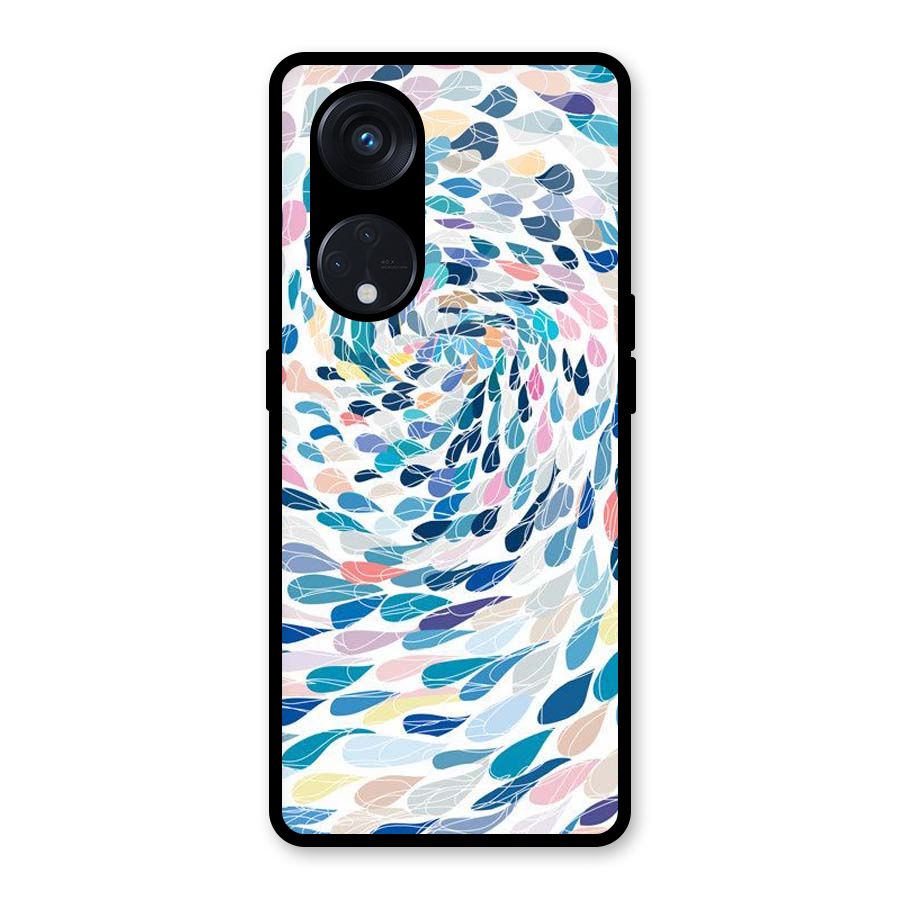 Color Droplets Swirls Glass Back Case for Reno8 T 5G