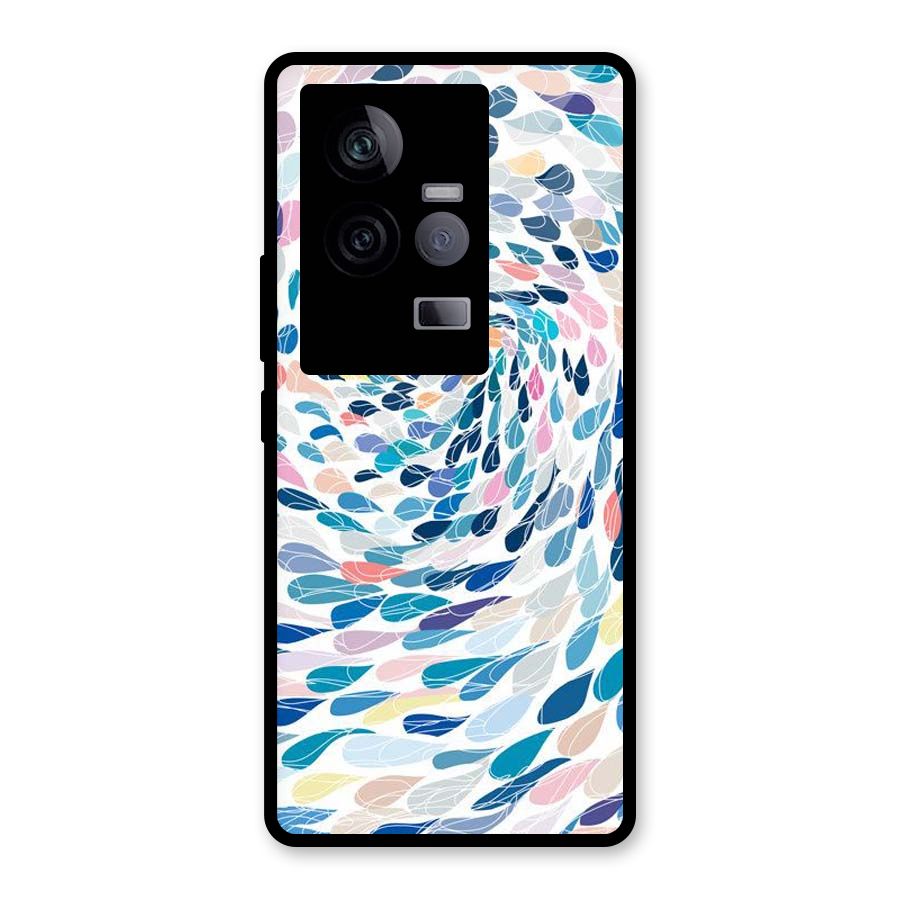 Color Droplets Swirls Glass Back Case for Vivo iQOO 11 5G