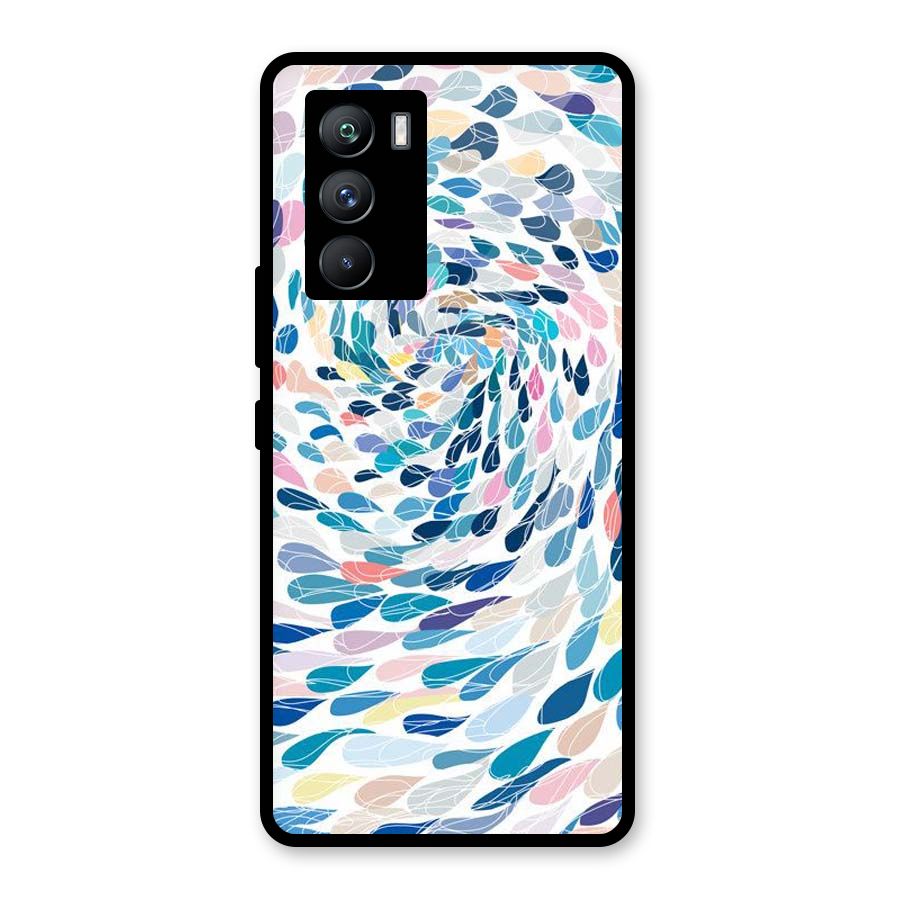 Color Droplets Swirls Glass Back Case for Vivo iQOO 9 SE