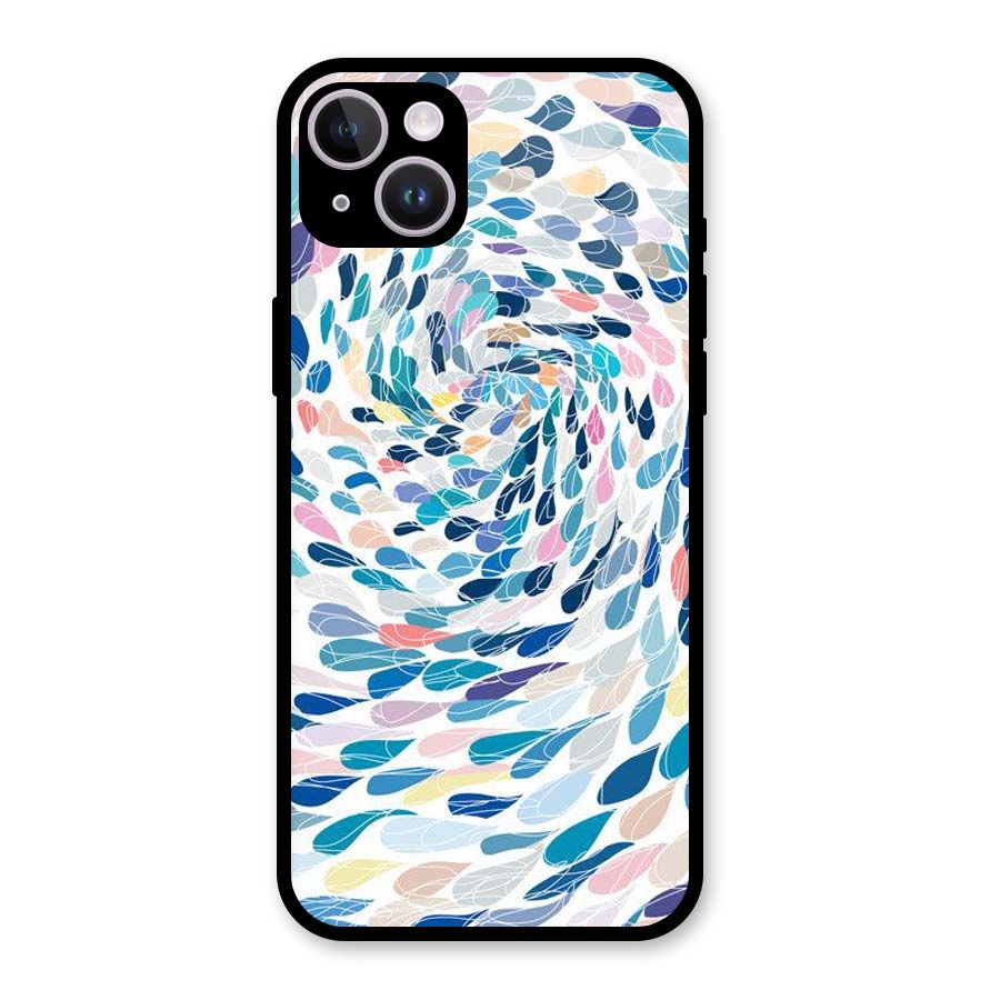 Color Droplets Swirls Glass Back Case for iPhone 14 Plus