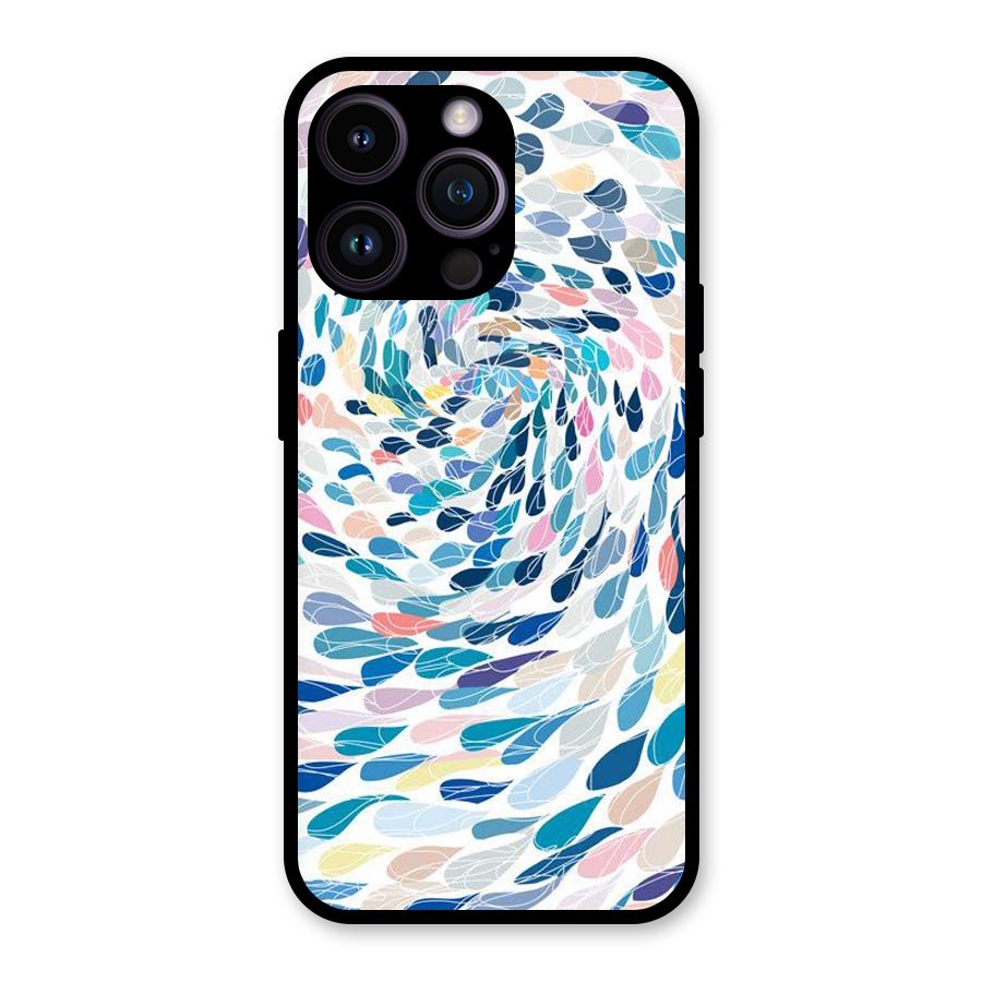 Color Droplets Swirls Glass Back Case for iPhone 14 Pro Max
