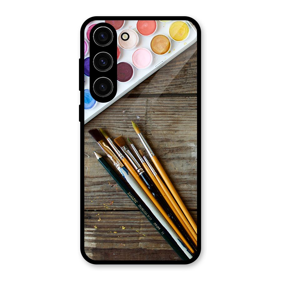 Color Palette and Brush Glass Back Case for Galaxy S23 Plus