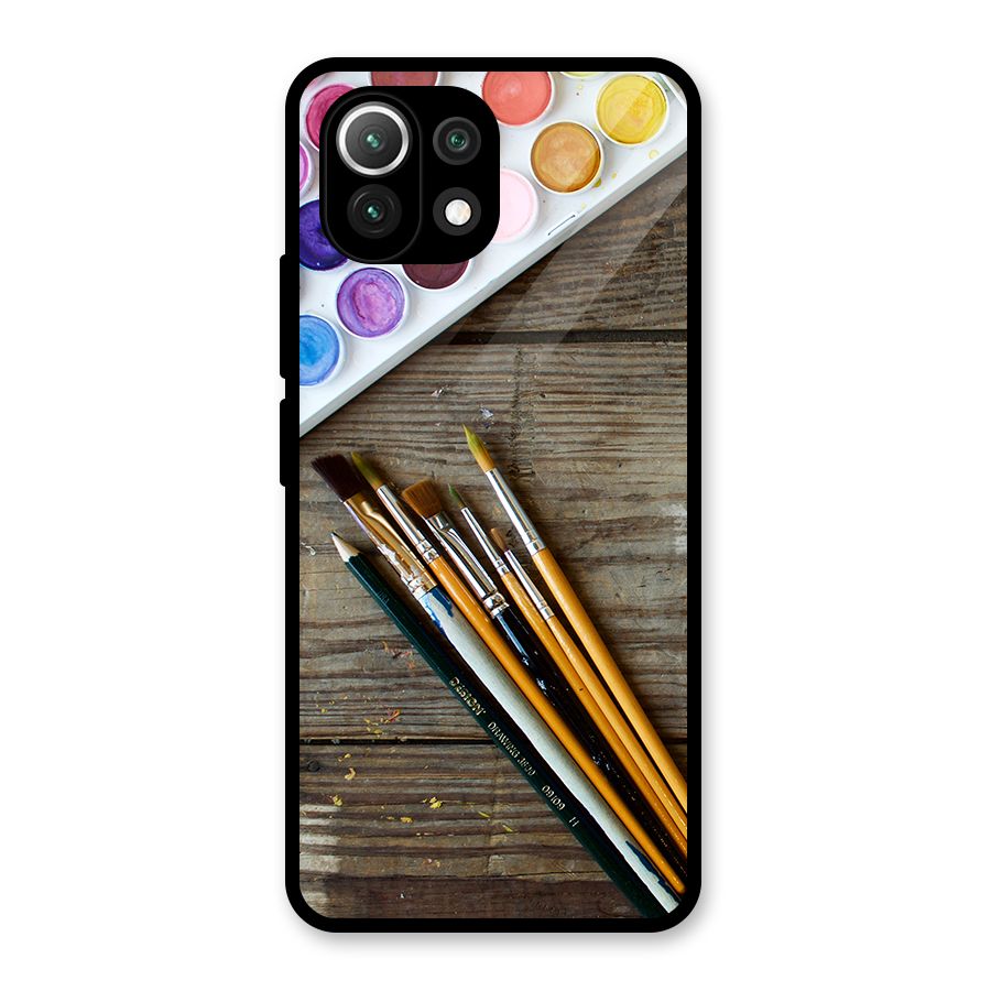 Color Palette and Brush Glass Back Case for Mi 11 Lite NE 5G