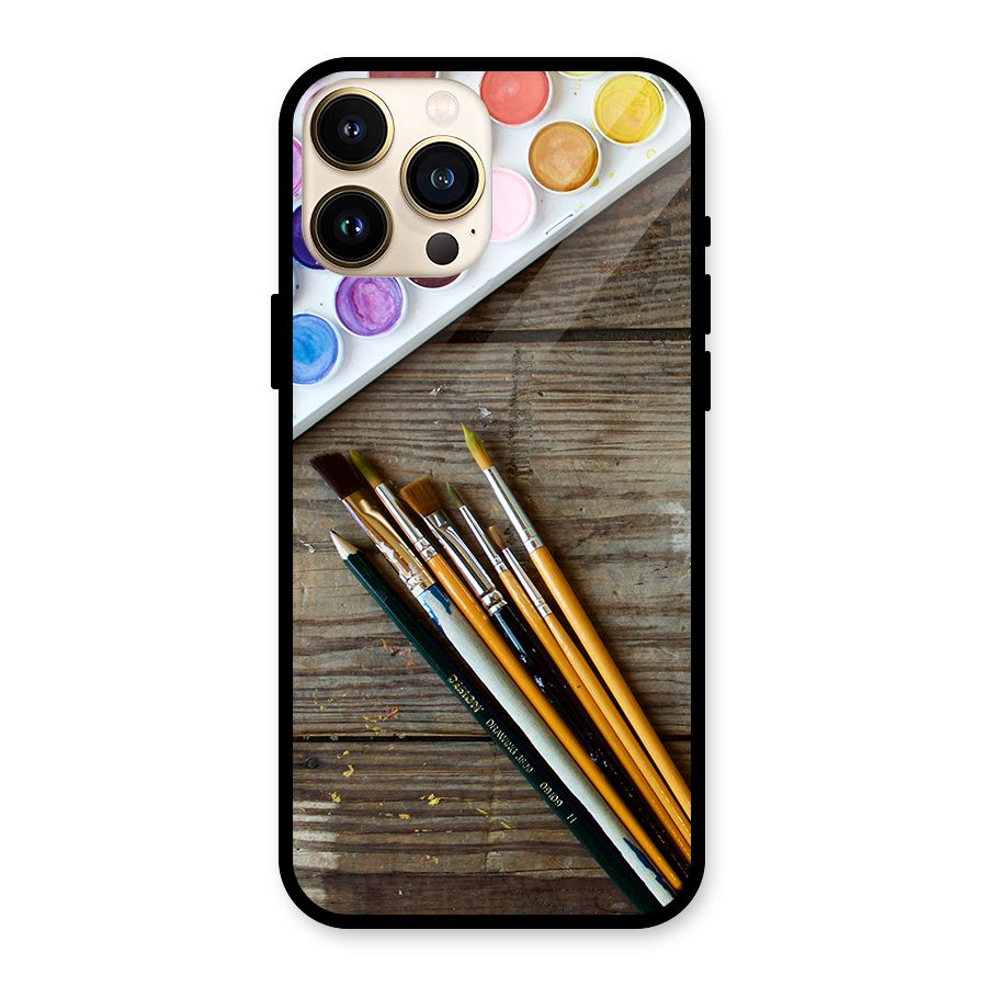 Color Palette and Brush Glass Back Case for iPhone 13 Pro Max