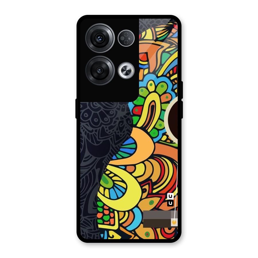 Colored Blocks Glass Back Case for Oppo Reno8 Pro 5G